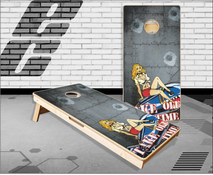 Take Off Time Pin Up Girl Bomb Cornhole Boards Elite Choice Graphics take-off-time-pin-up-girl-bomb-cornhole-boards-elite-choice-graphics