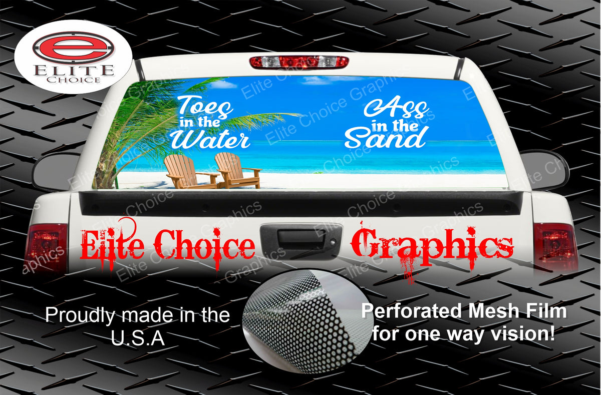 Beach Scene Dusk Rear Window Wrap – Elite Choice Graphics