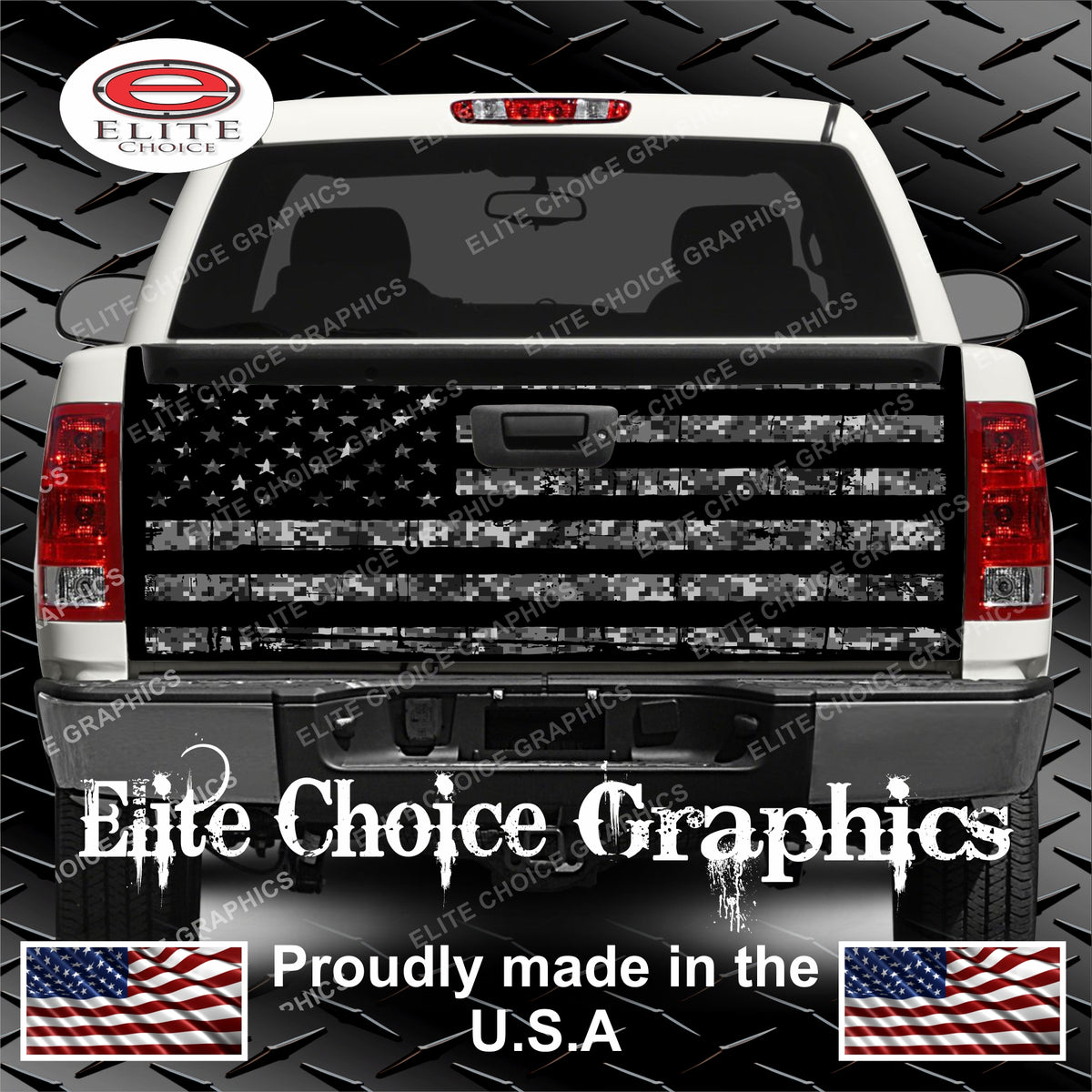 Digital Distressed American Flag Tailgate Wrap, image size:1200x1200