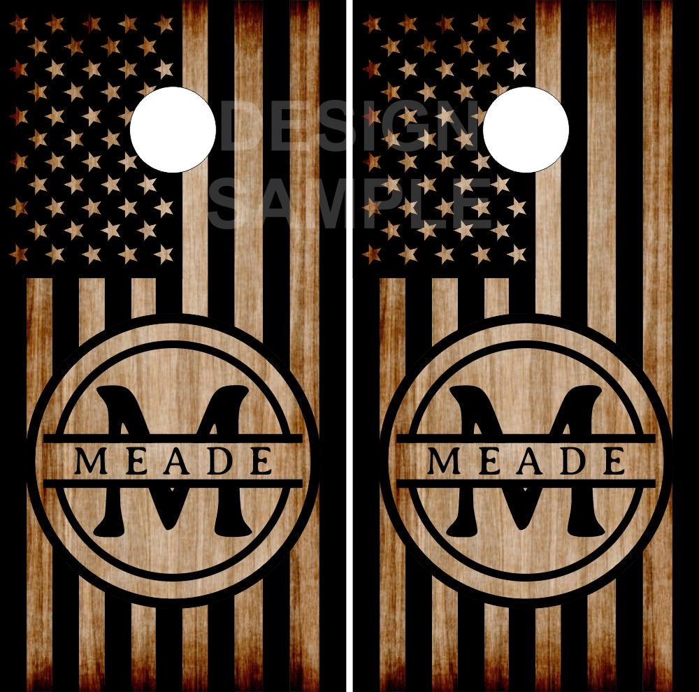 Set of 2 High Quality Laminated deals Cornhole Boards Wraps 24x48 inch– Unique Designs, Custom Graphics - Your Family Name #2 & US Flag Background