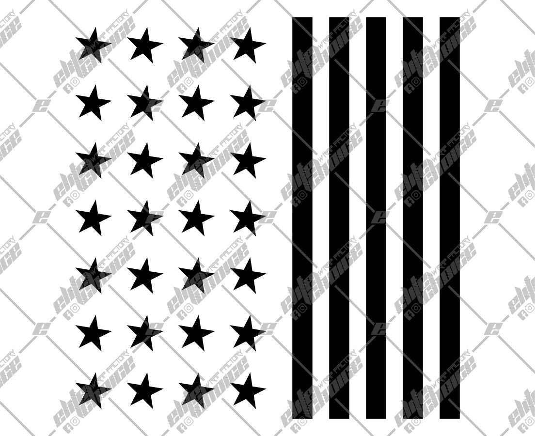 stars and stripes clip art black and white