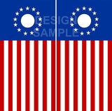 13 Stars American Flag Flat Cornhole Wrap