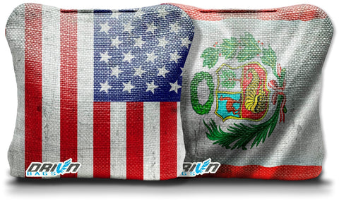 American Peruvian Flag Grunge Stick & Slick Bags