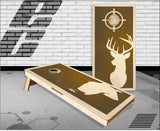 Bass Buck Stained Wood Cornhole Boards