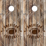 Football Wood Cornhole Wrap