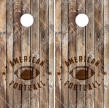 Football Wood Cornhole Wrap