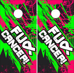 Fuck Cancer Splatter UV Direct Print Cornhole Tops