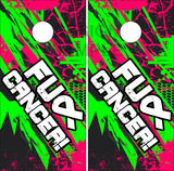 Fuck Cancer Splatter UV Direct Print Cornhole Tops