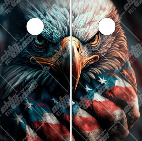 Patriotic American Eagle Flag Born Cornhole Wrap