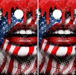 Patriotic American Flag Lip Drip UV Direct Print Cornhole Tops