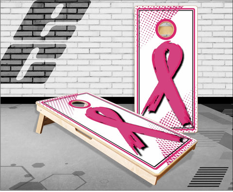 Pink Ribbon Breast Cancer Cornhole Boards