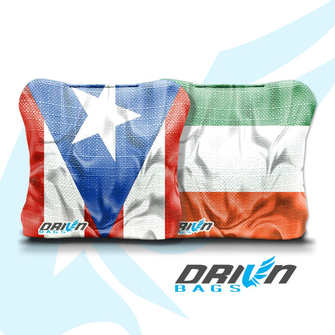 Puerto Rican Irish Flag Wavy Stick & Slick Bags