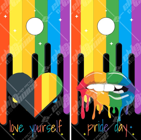 Rainbow Pride LIps Cornhole Wrap