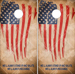 Stand and Salute American Flag Cornhole Wrap