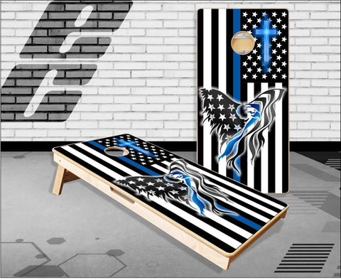 Thin Blue line Eagle Flag Cornhole Boards