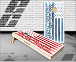 We The People Burnt Flag Red White And Blue Cornhole Boards