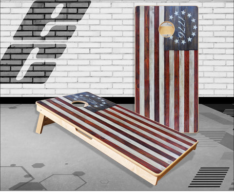 1776 Flag Wood Cornhole Boards