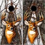 2 Deer Beck Snow Wood Camo UV Direct Print Cornhole Tops