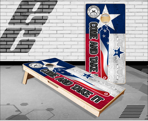 2a Come And Take It Cannon Texas Flag Cornhole Boards
