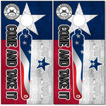 2a Come and Take It Cannon Texas Flag UV Direct Print Cornhole Tops
