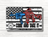 2nd Amendment American Flag Gun Wood Print