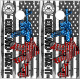 2nd Amendment American Flag Gun Cornhole Wrap