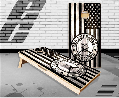 2nd Amendment Flag Wood Cornhole Boards