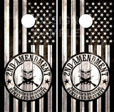 2nd Amendment Flag Wood Cornhole Wrap