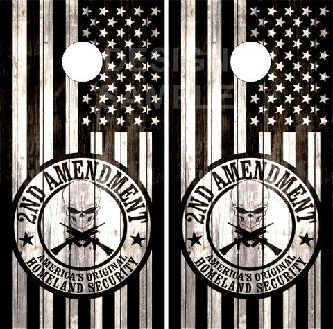 2nd Amendment Flag Wood UV Direct Print Cornhole Tops