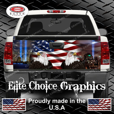 911 Tribute American Flag Eagle Tailgate Wrap