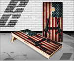 AR 15 Gun Flag Cornhole Boards