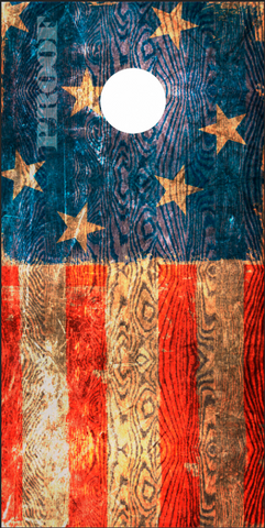 Abstract Grunge American Flag Cornhole Wrap