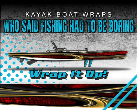 Abyss Red Kayak Vinyl Wrap Kit Graphic Decal/Sticker 12ft and 14ft