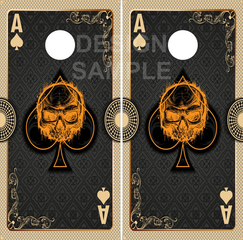 Ace Of Spades Skull UV Direct Print Cornhole Tops