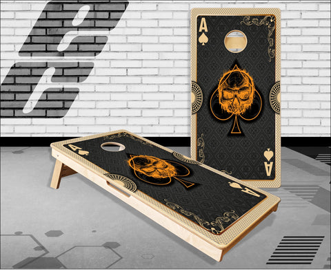 Ace Of Spades Skull Cornhole Boards