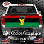 African Flag Fist Tailgate Wrap