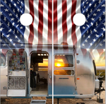 Air Stream Camper Cornhole Wrap