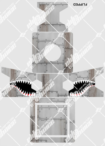 Airplane Metal Shark Teeth UV Printed Airmail Box