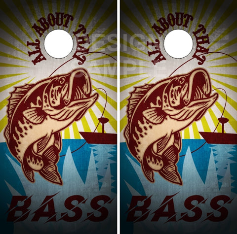 All About That Bass Fish UV Direct Print Cornhole Tops
