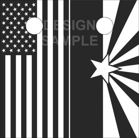 American Arizona Black Black and White Cornhole Tops