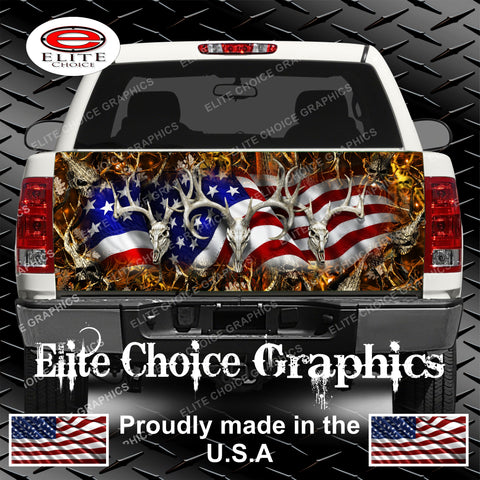 American Buck Obliteration Skull Blaze Tailgate Wrap