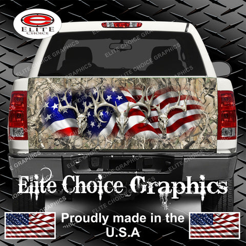 American Buck Obliteration Skull Tailgate Wrap