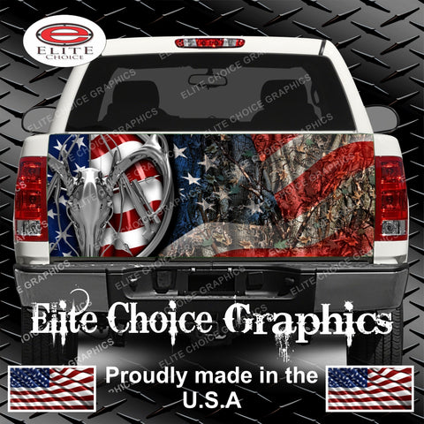 American Deer Hunter Flag Camo Tailgate Wrap