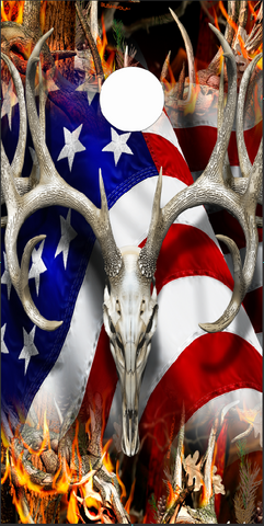 American Deer Oblit Buck Blaze Camo UV Direct Print Cornhole Tops