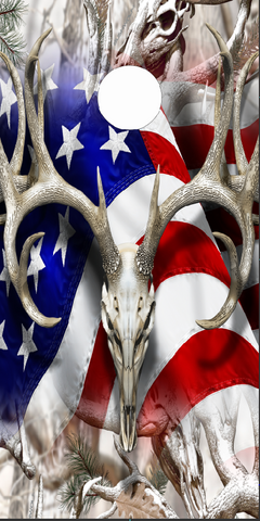 American Deer Oblit Buck Snow Camo UV Direct Print Cornhole Tops