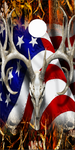 American Deer Oblit Skull Blaze Camo Cornhole Wrap