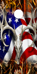 American Deer Oblit Skull Blaze Camo UV Direct Print Cornhole Tops