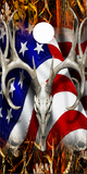 American Deer Oblit Skull Blaze Camo UV Direct Print Cornhole Tops