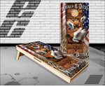 American Duck Hunting Flag Camo Cornhole Boards