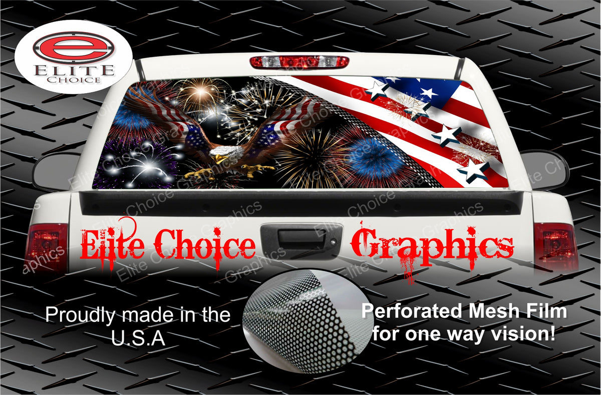 American Eagle Fireworks Rear Window Wrap – Elite Choice Graphics